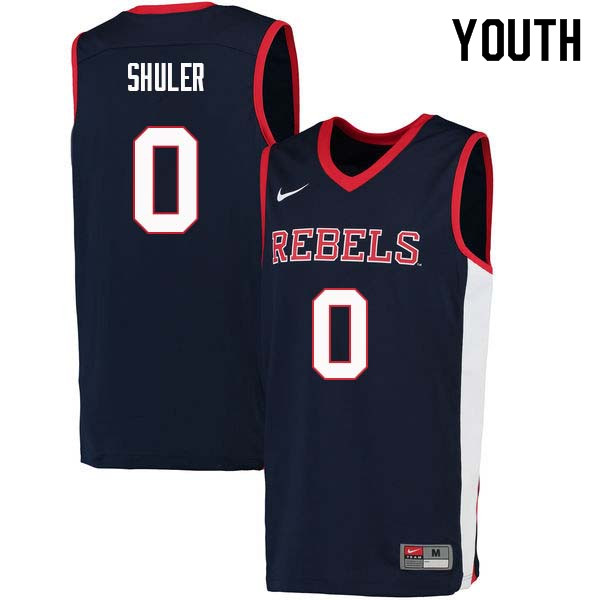 Youth #0 Devontae Shuler Ole Miss Rebels College Basketball Jerseys Sale-Navy